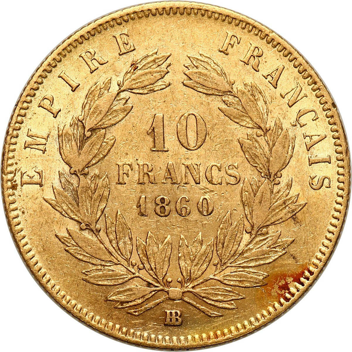 Francja Napoleon III 10 Franków 1860 BB